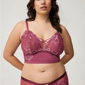 Torrid floral lace unlined longline Bralette